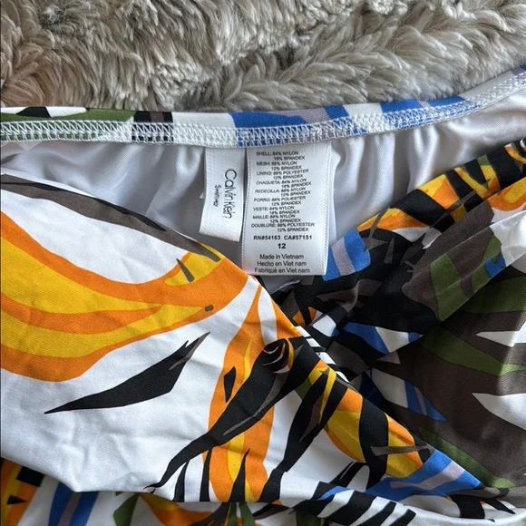 Calvin Klein Orange and Blue One Piece Swimwear - Picture 4 of 5